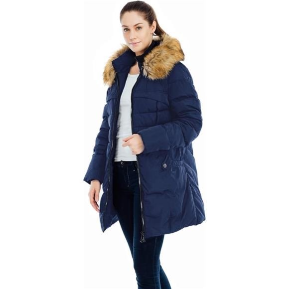 Down Coat With Fur Hood With 90% Down Parka Puffer Jacket - Picture 3 of 7